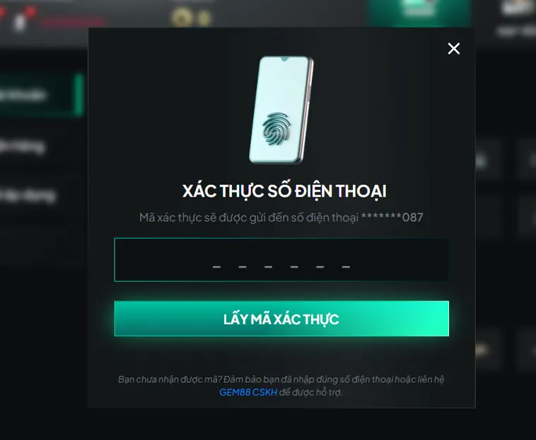 Kích hoạt tài khoản an toàn cho người chơi.