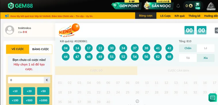 Khảo Sát Thuật Toán Phân Phối Kết Quả Sảnh Keno Vietlottt Tại Gem88