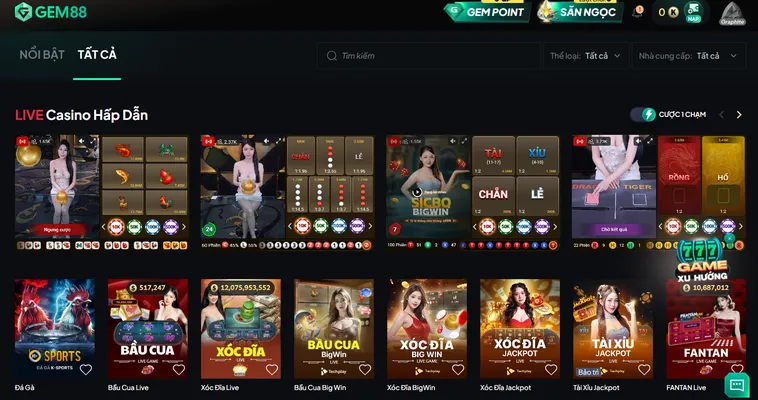 Cẩm Nang Sát Phạt Sảnh Live Casino Gem88 Rinh Tiền Thưởng Lớn Mọi Khung Giờ