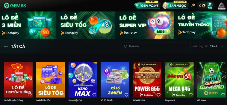 Sảnh Lô Đề Gem88 - Đa Dạng Trò Chơi Trúng Thưởng Tiền Tỷ
